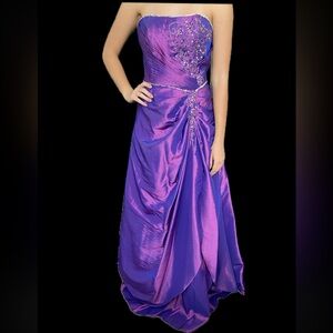 Purple Strapless Gown